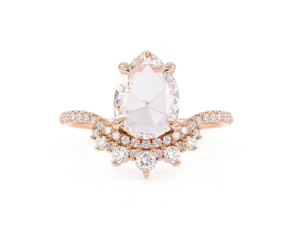 1.50-Carat Pear Rose Cut Diamond Coronet Ring