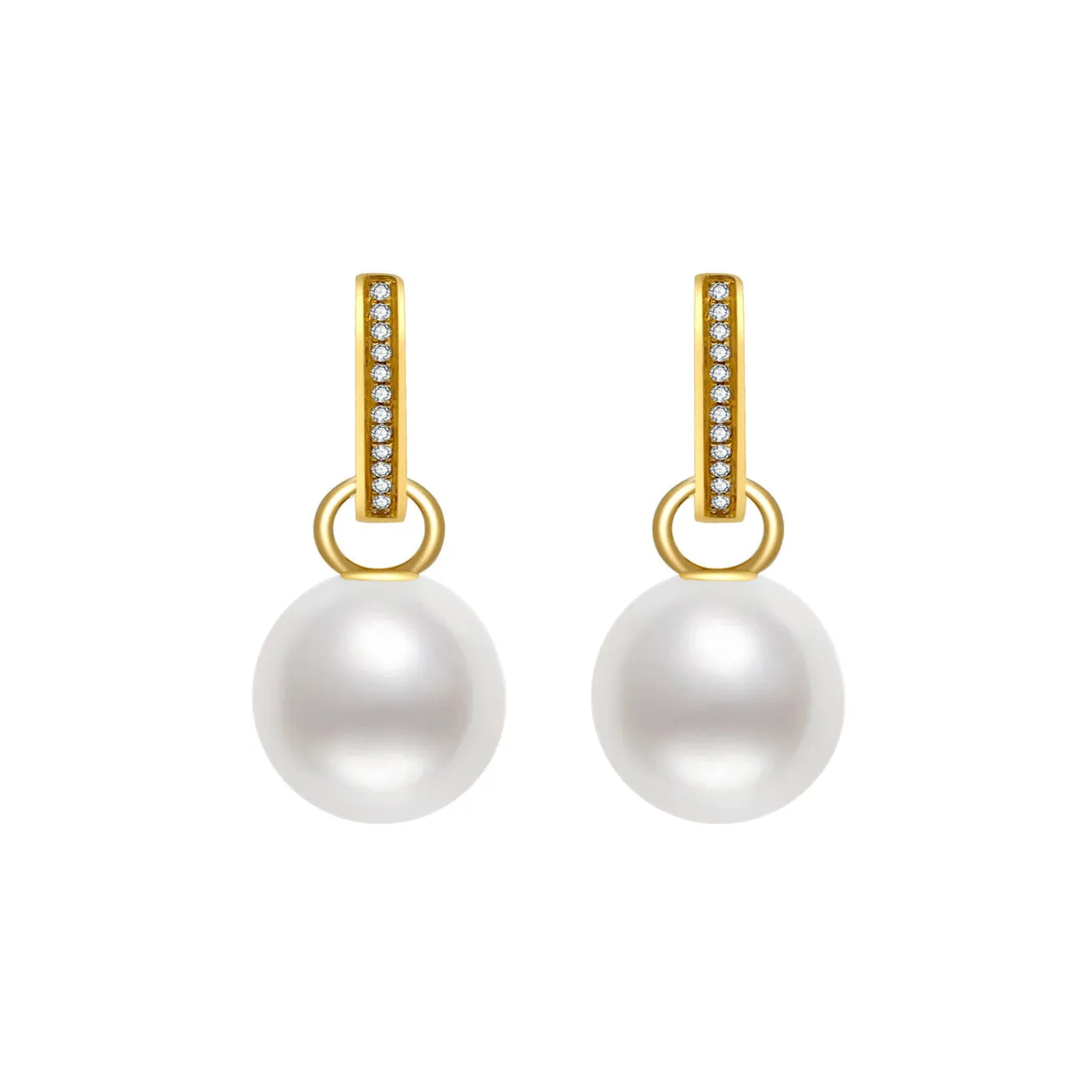 18K Solid Gold Edison Pearl Earrings KE00077 | Elegant