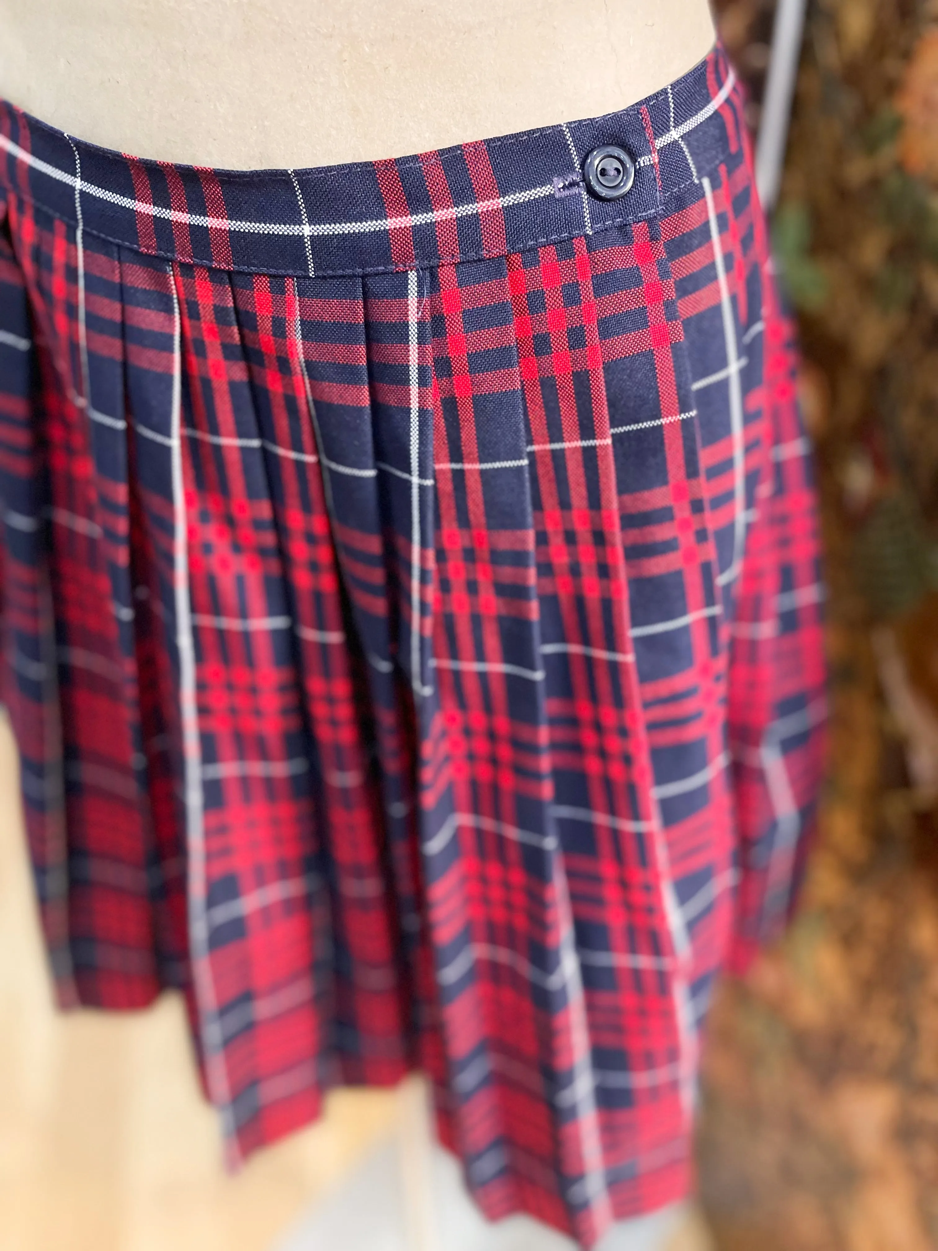 1960s Plaid School Girl Skirt