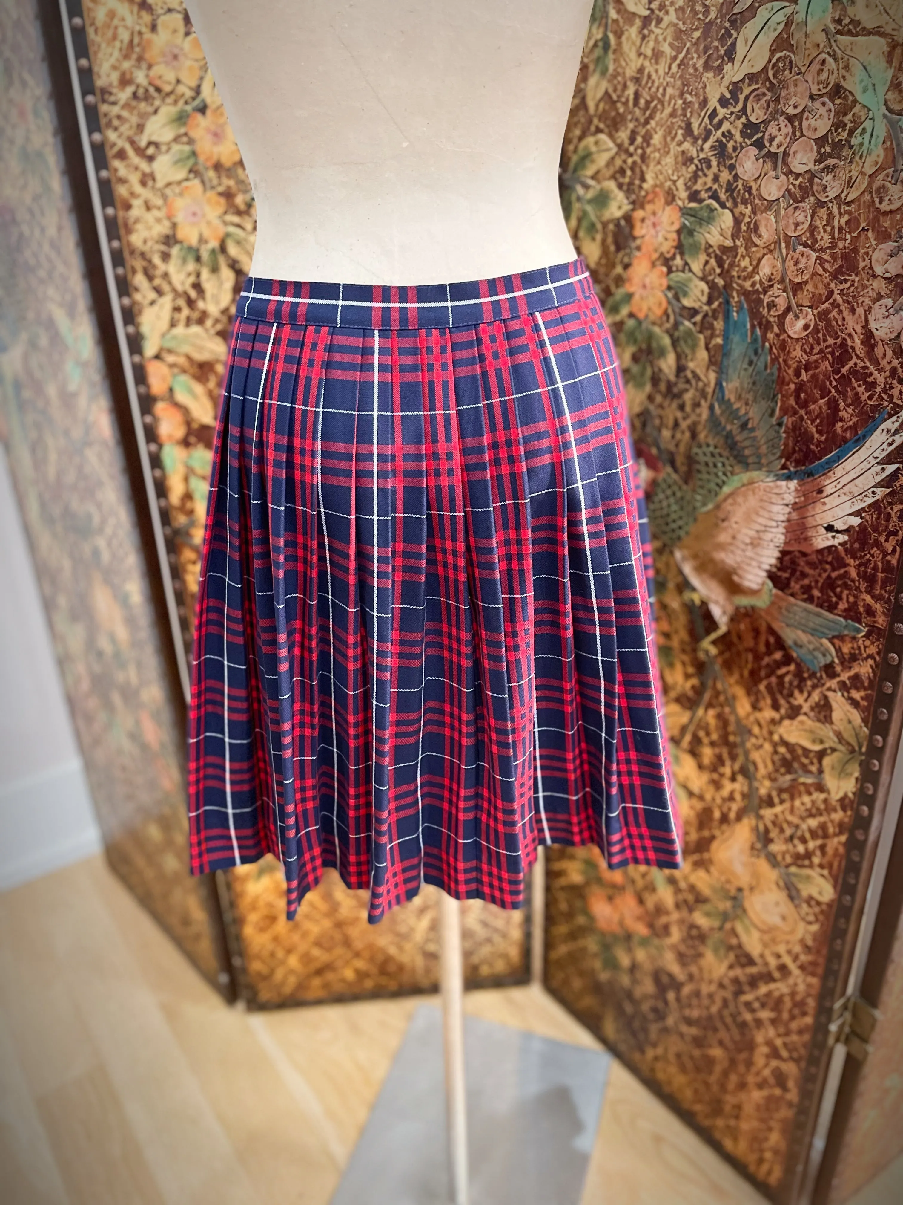 1960s Plaid School Girl Skirt