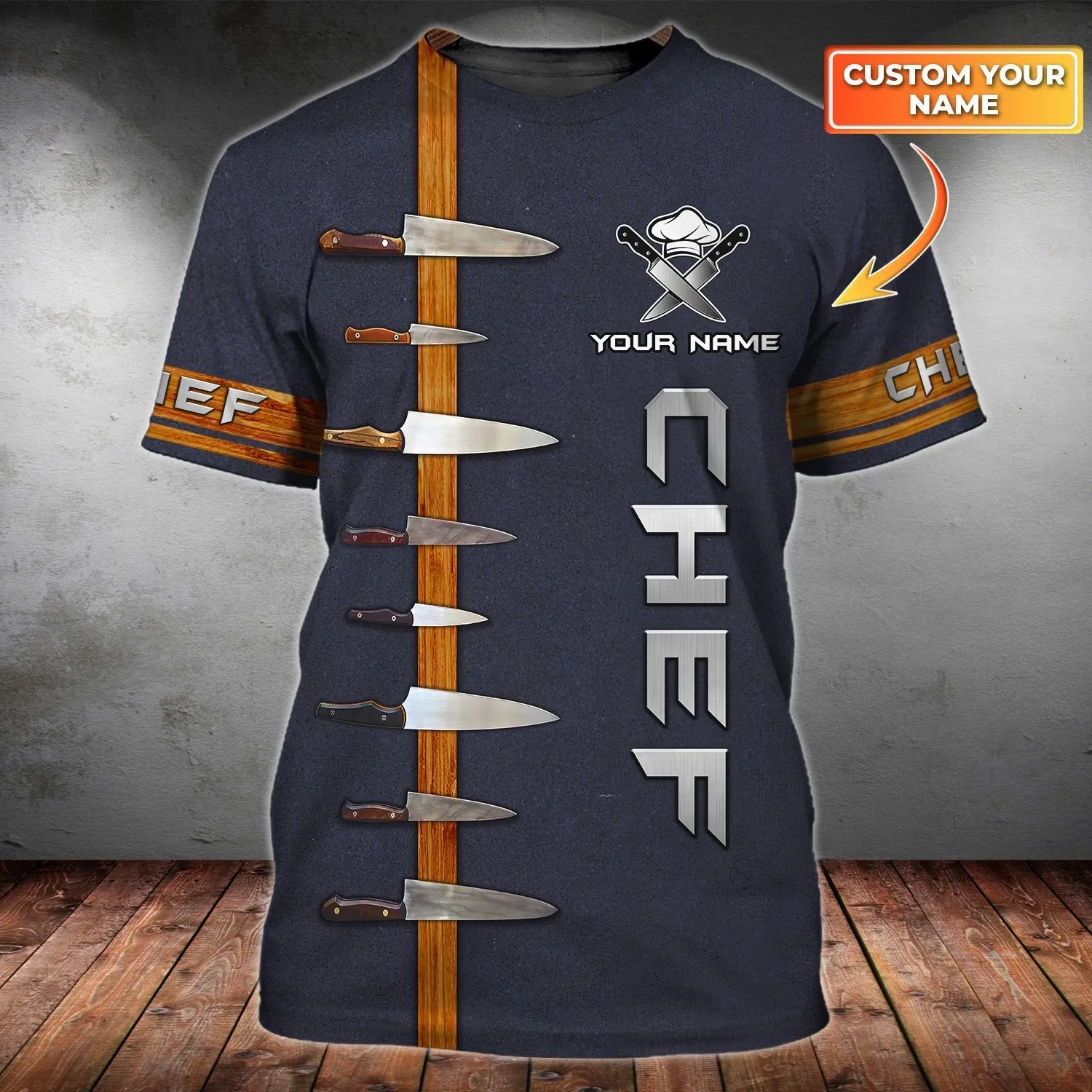 3D All Over Print Chef Personalized Name Tshirt Gift For Master Chef, Chef Gift For Men Women