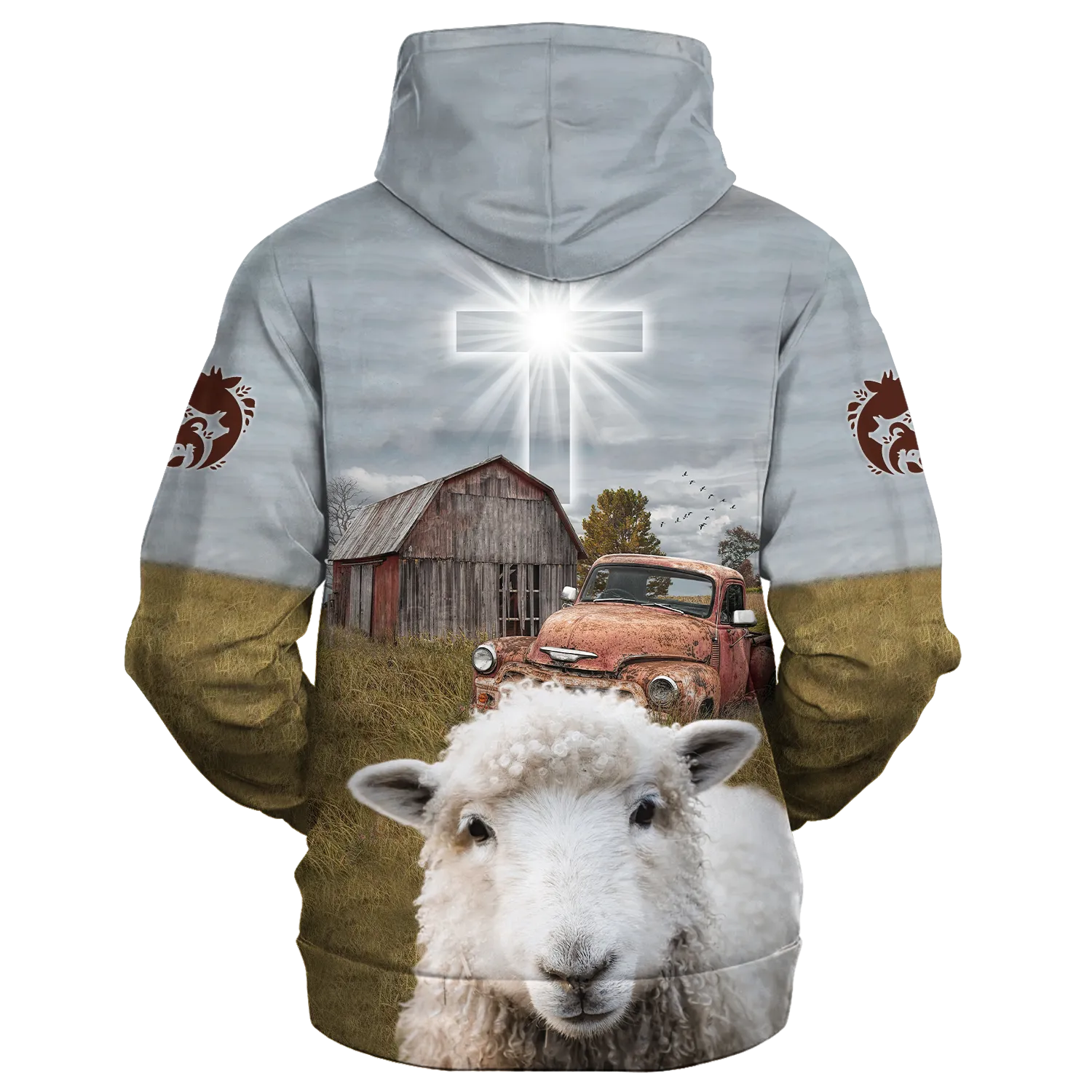 3D All Over Print Sheep Hoodie, So God Made A Farmer Hoodies