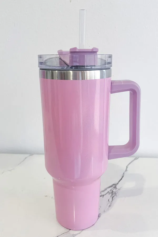 40 oz Shiny Pink Tumbler