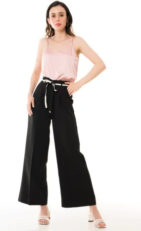 Adelle Belted Paper Bag Waist Palazzo Pants