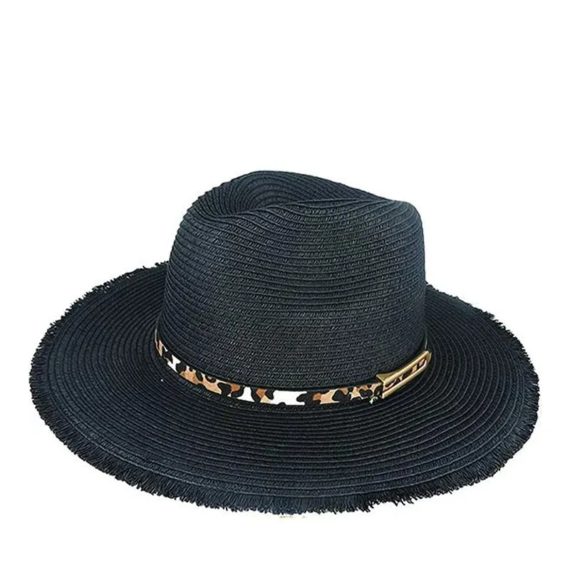 ANIMAL PRINT FRAYED EDGE BRAIDED FEDORA