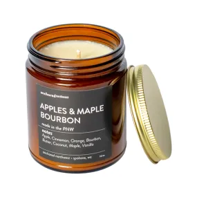 Apples & Maple Bourbon Soy Candle in Amber Jar by Anchored Northwest