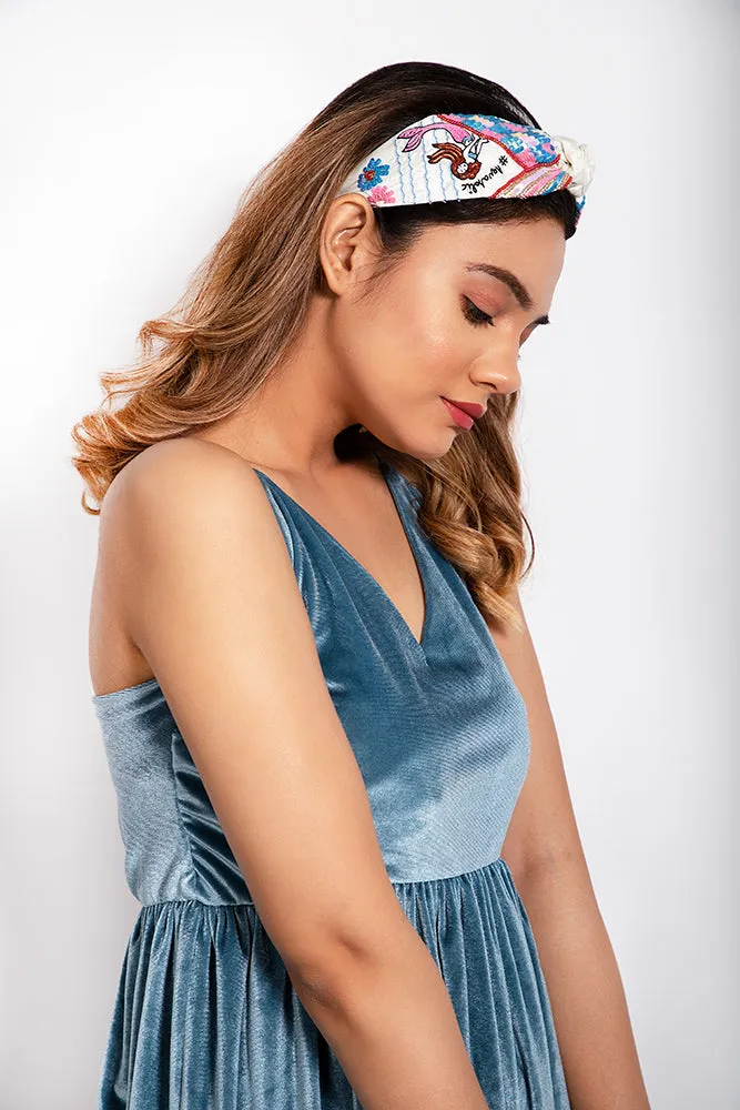 Aquaholic Embroidered Hairband