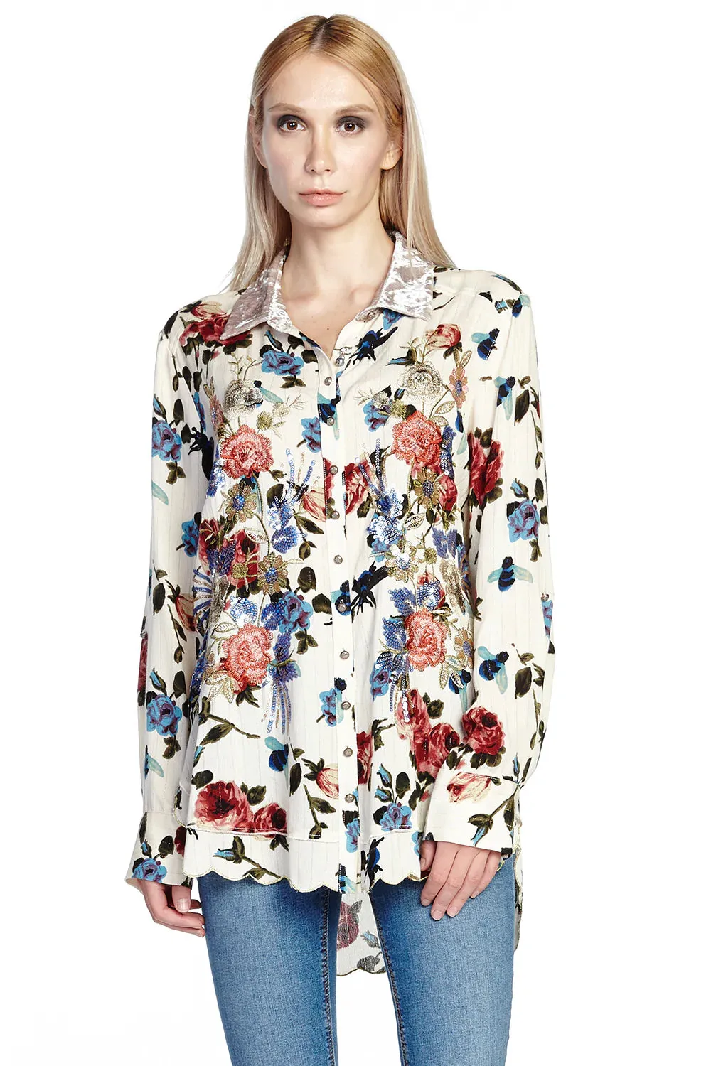 Aratta Floral Button Down