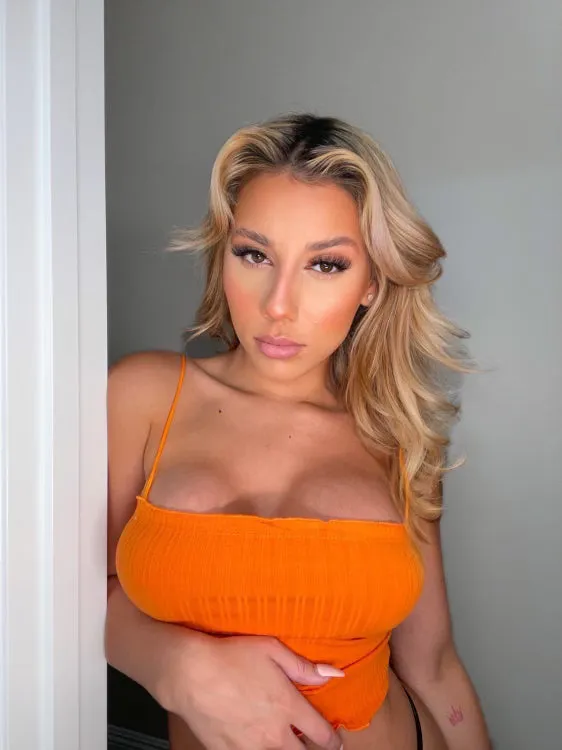 Ariel Orange Ruffle Crop Top