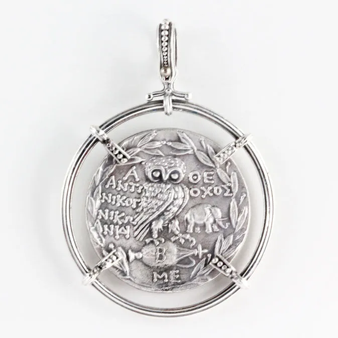 Athene Glaux Sterling Silver Medallion