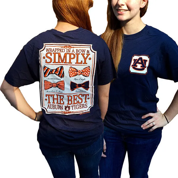 Auburn Tigers War Eagle Simply The Best Prep Bows Bright T-Shirt