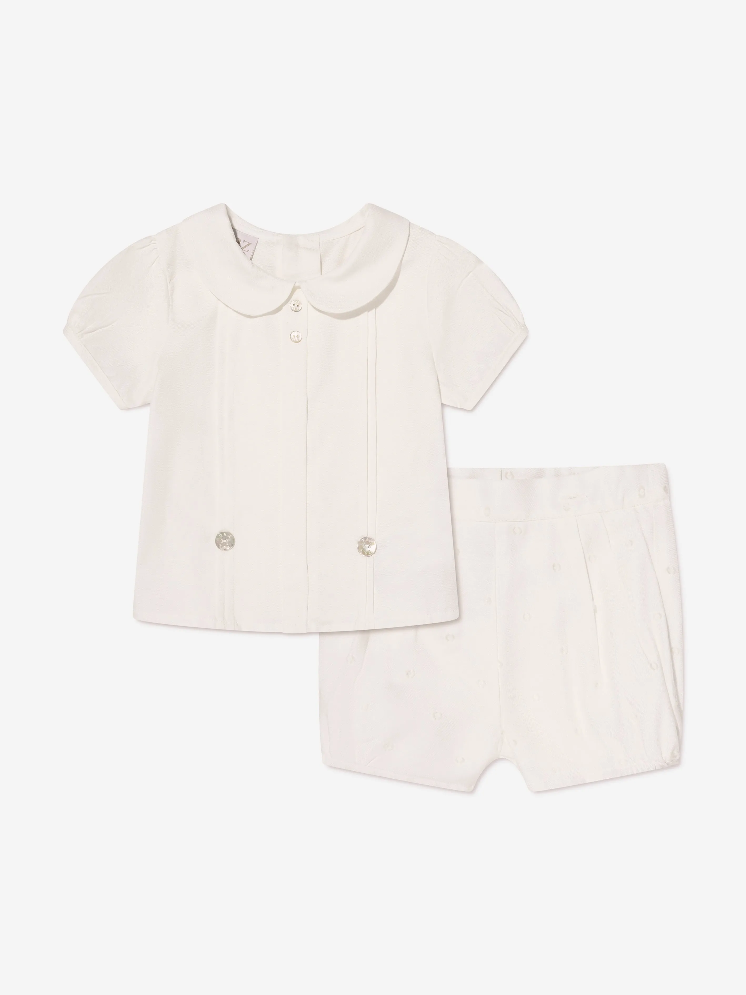 Baby Boys Blouse And Shorts in Cream