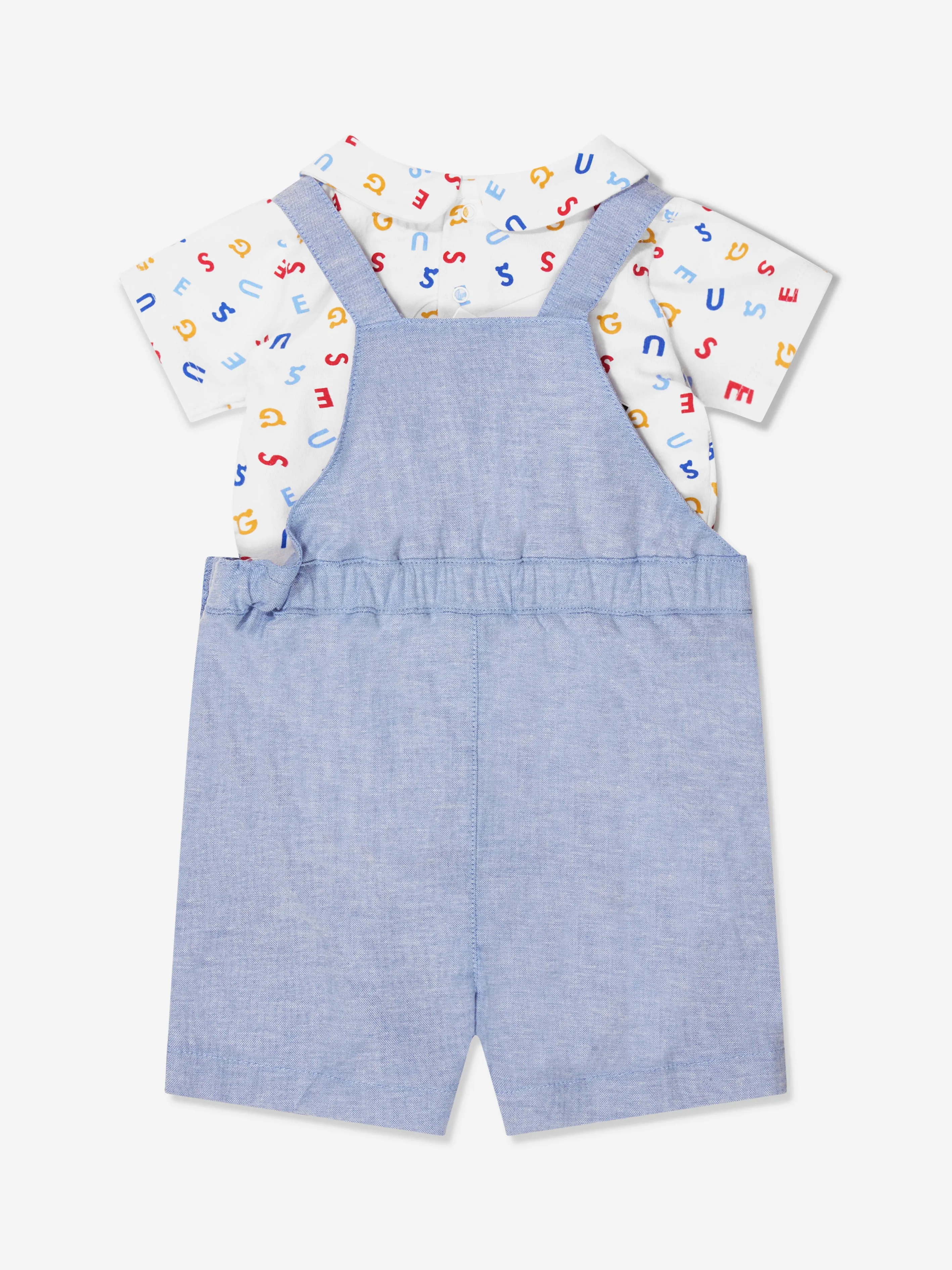 Baby Boys Bodysuit And Dungarees Set in White