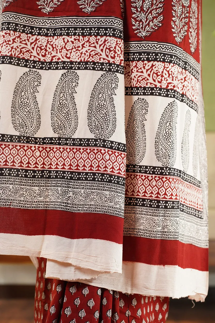 Bagh Hand Block Printed Cotton Saree