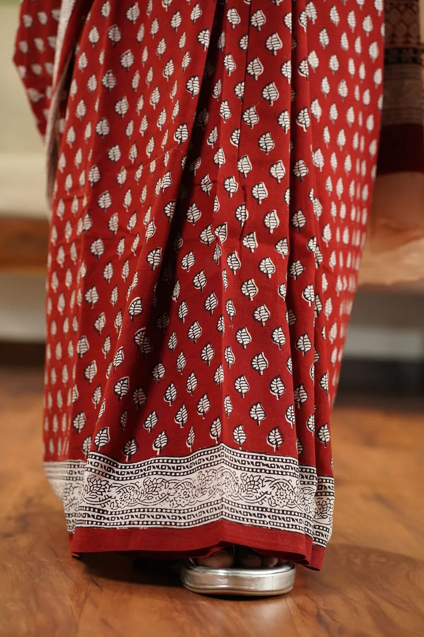 Bagh Hand Block Printed Cotton Saree