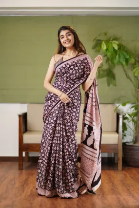 Bagh Hand Block Printed Cotton Saree