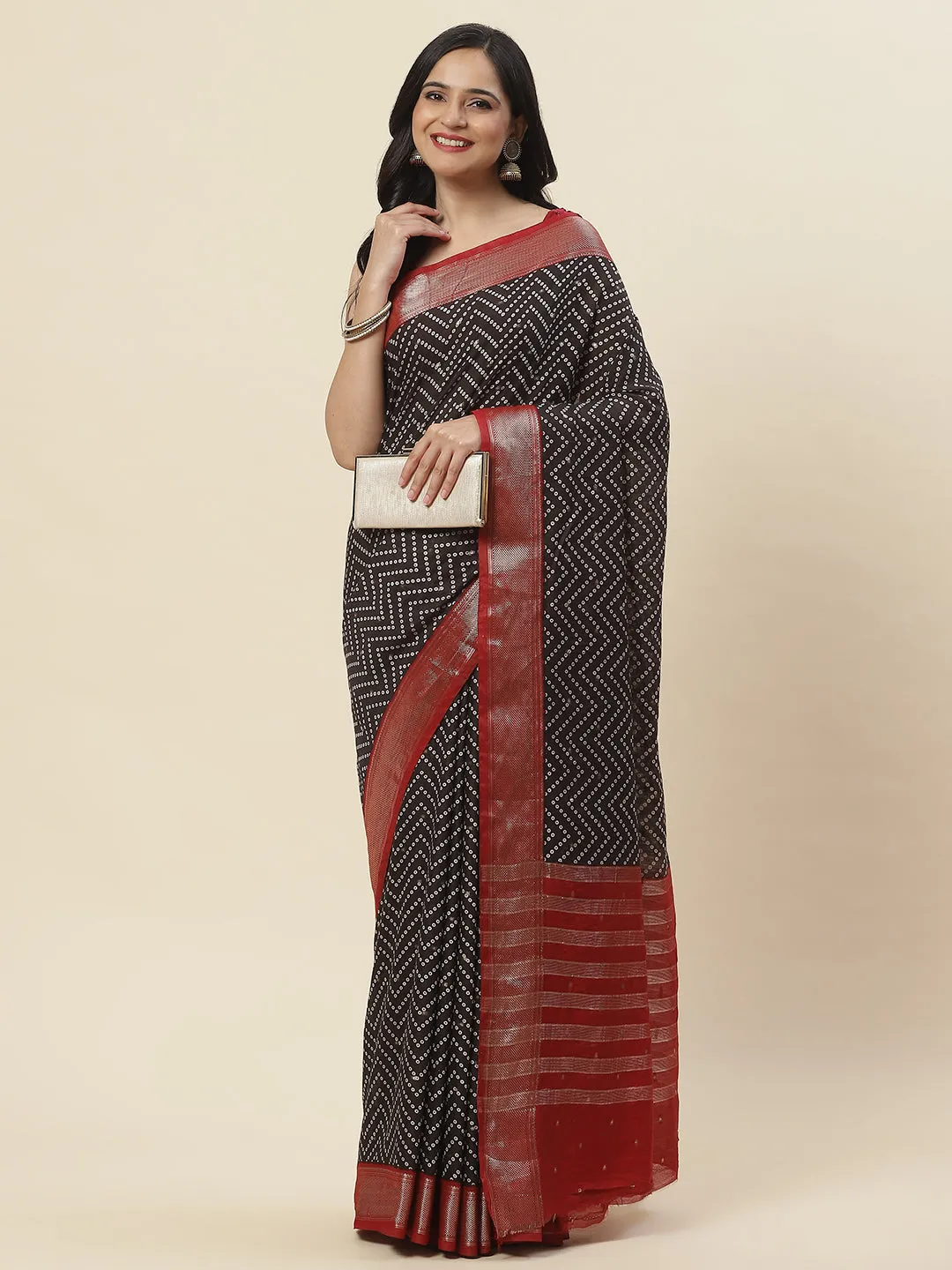 Bandhani Printed Handloom Saree