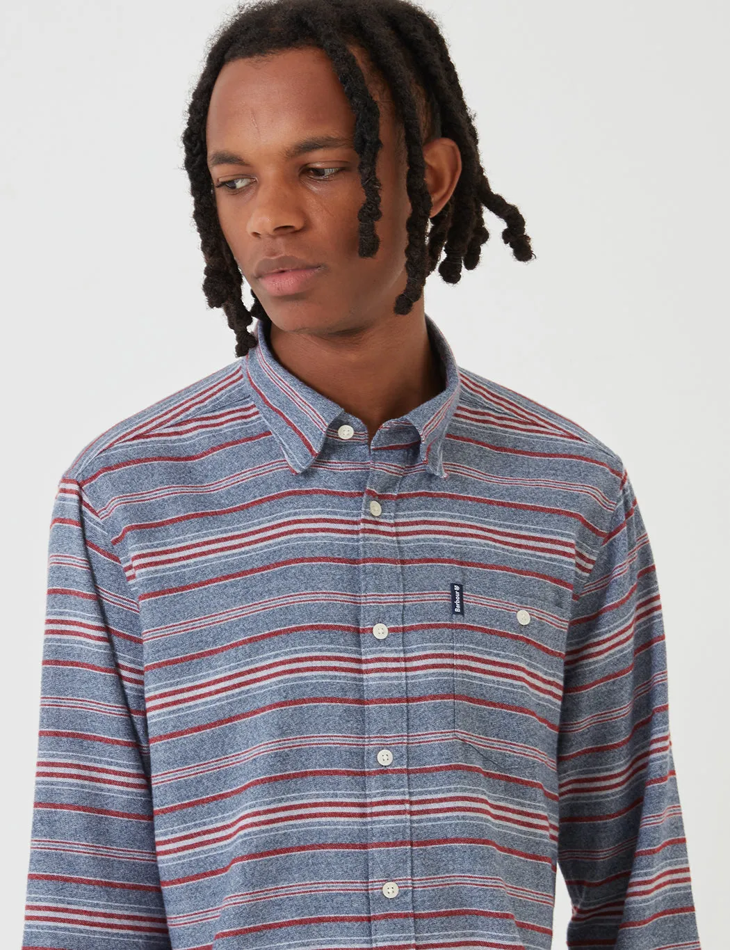 Barbour Lyde Shirt (Stripe) - Crimson Red