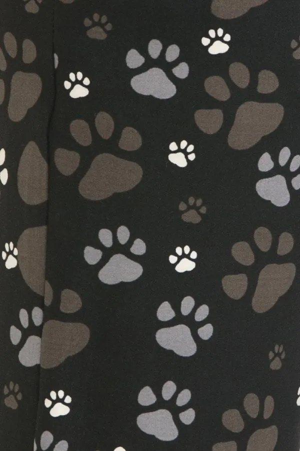 Black Paw Print Comfortable Soft Lounge Pajama Pants