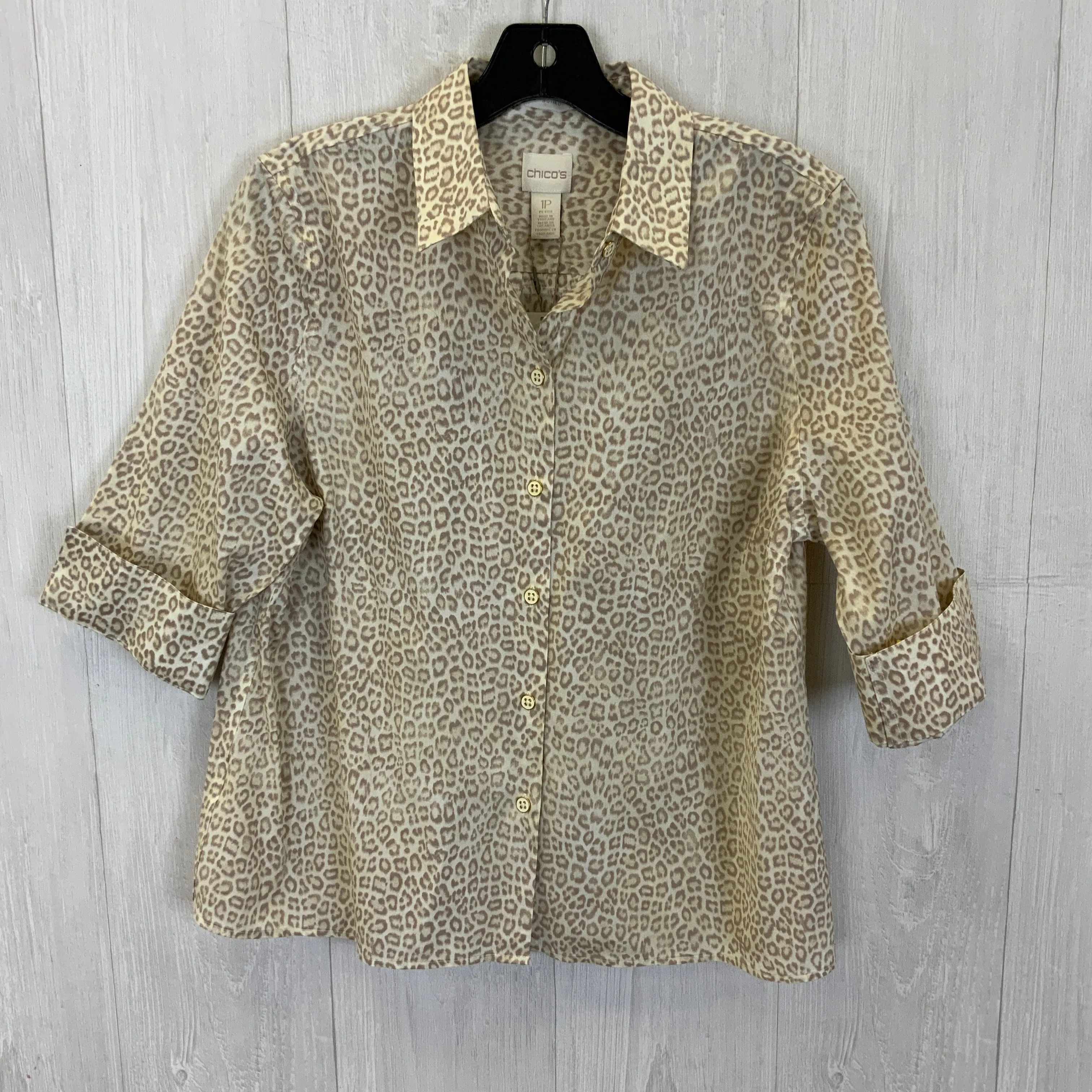 Blouse 3/4 Sleeve By Chicos O  Size: Petite  Medium