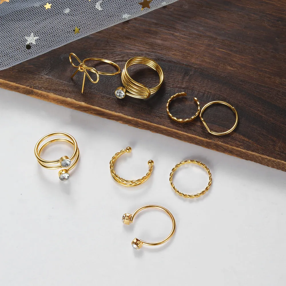 Bohemian Summer Gold Ring Set