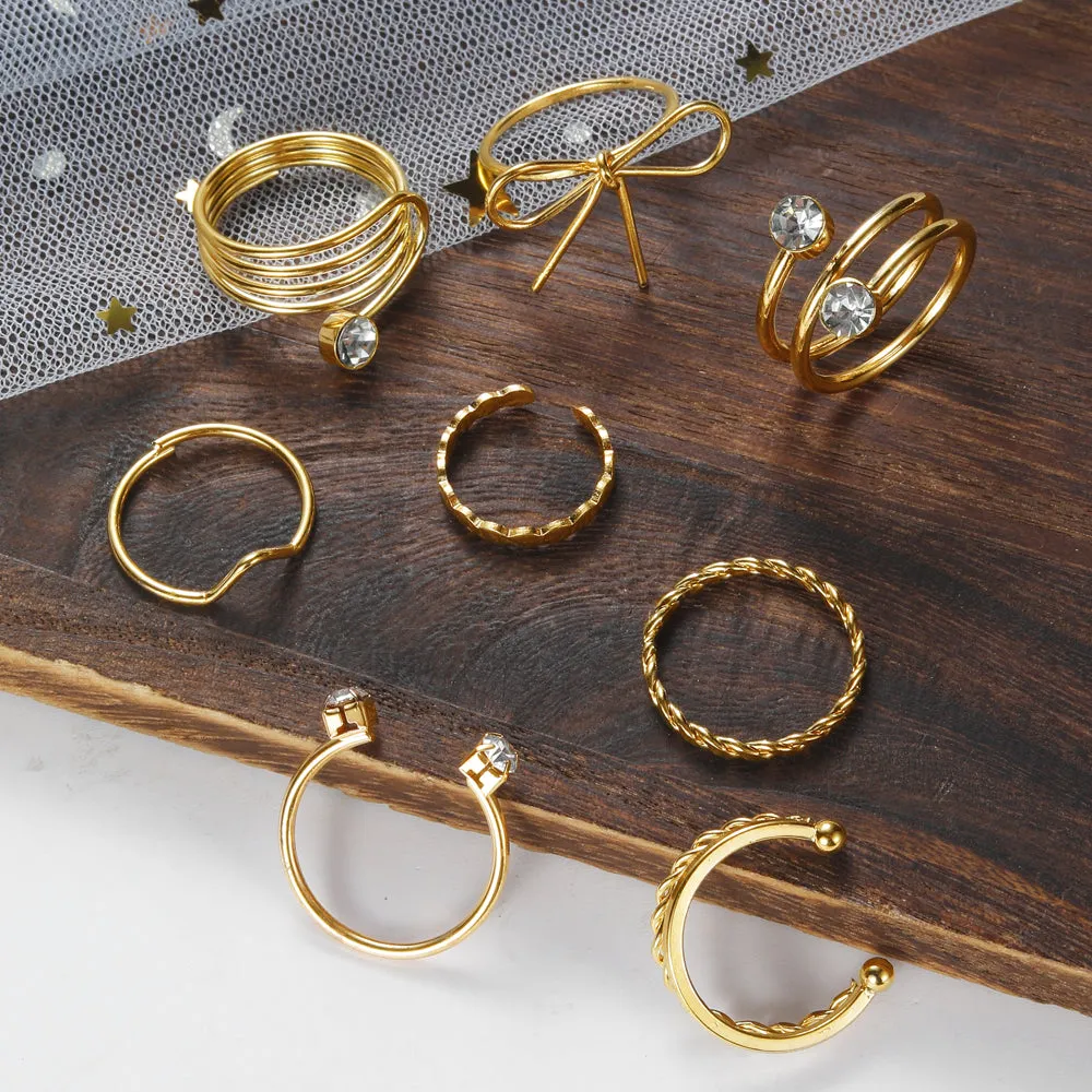 Bohemian Summer Gold Ring Set