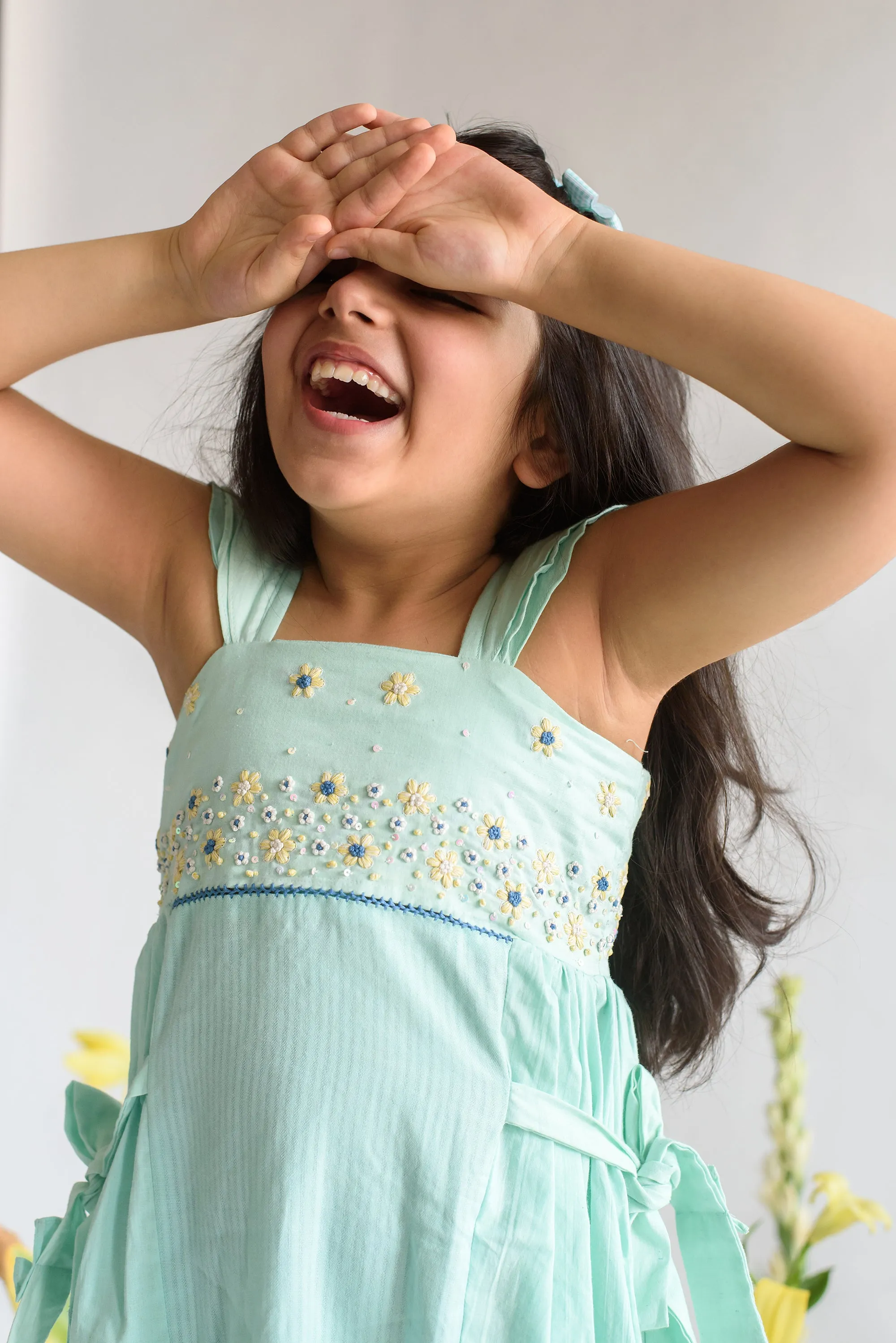 Bombora Bind- Embroidered Organic Cotton Dress For Girls