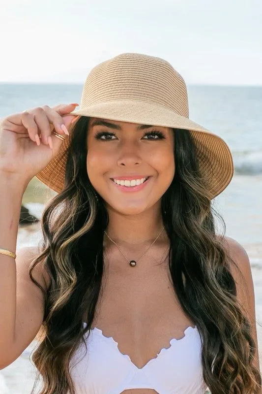 Bow Back Straw Bucket Hat