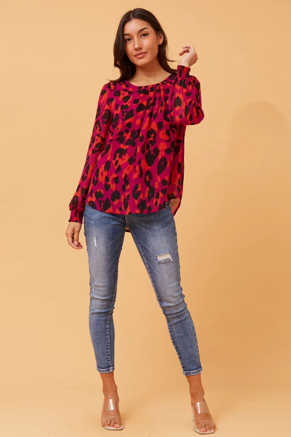 BREE ANIMAL PRINT BLOUSE