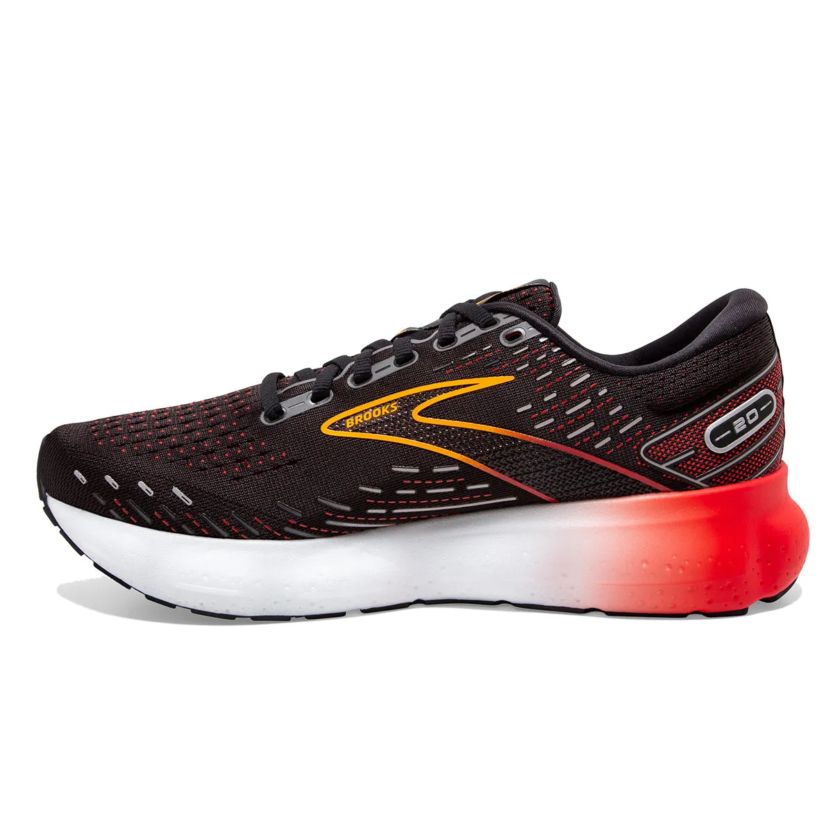 Brooks Glycerin 20 Mens | Black/blackened Pearl/fiery Red