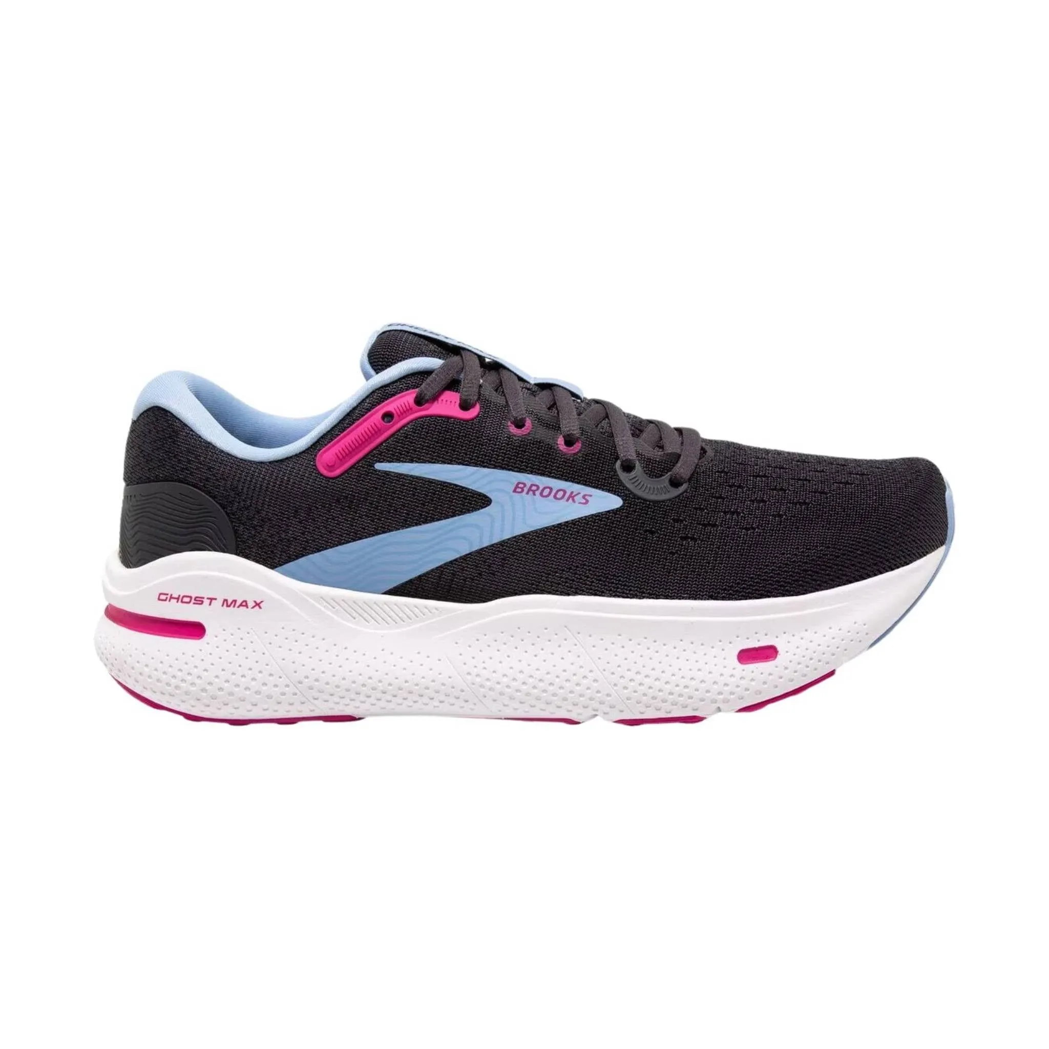 Brooks Women's Ghost Max Running Shoe - Ebony/Open Air/Lilac Rose