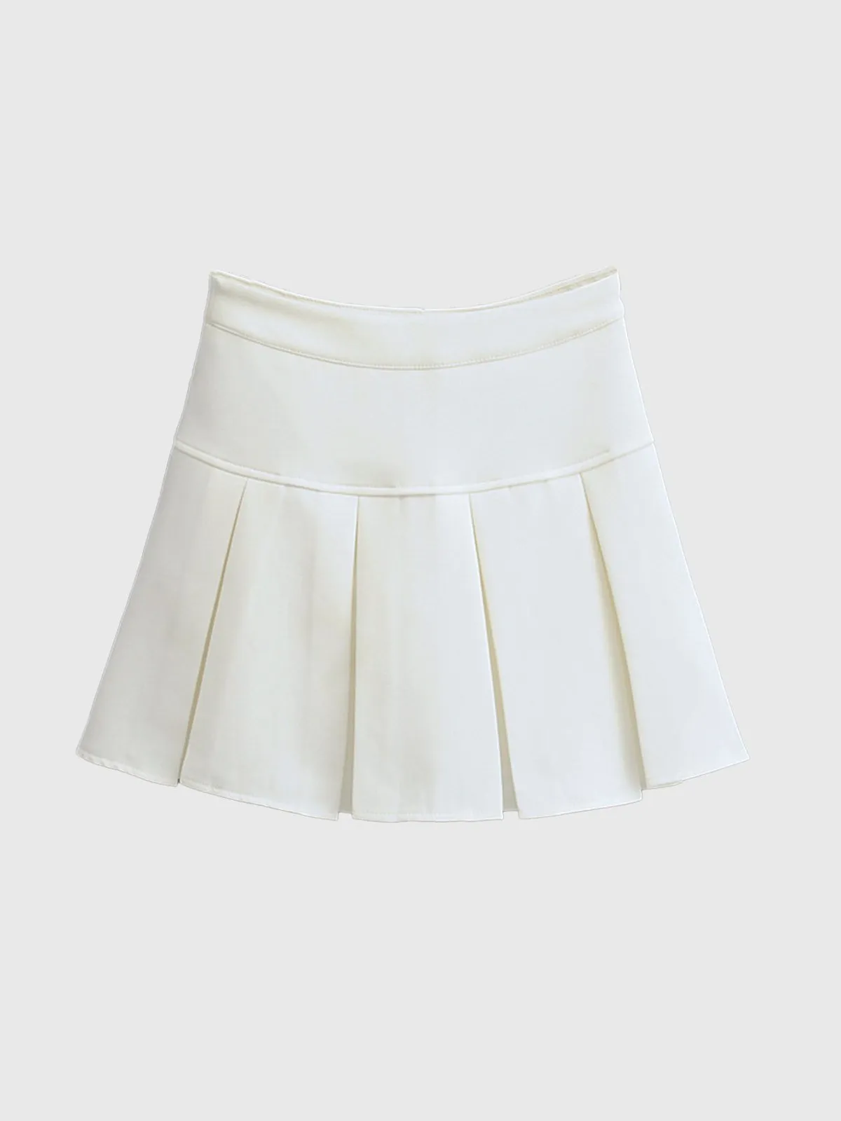 Casual High Waist Pleated Mini Skirt