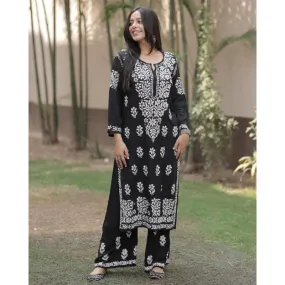 Chikankari Women's Kurti Top and Plazo