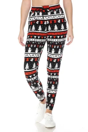 Christmas Tree Snowman Print Soft Lounge Jogger Pants