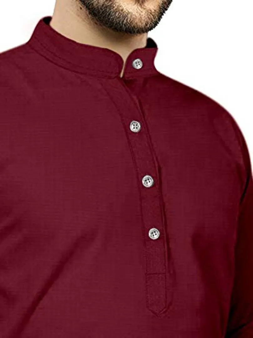 Classic Cotton Blend Solid Kurtas for Men