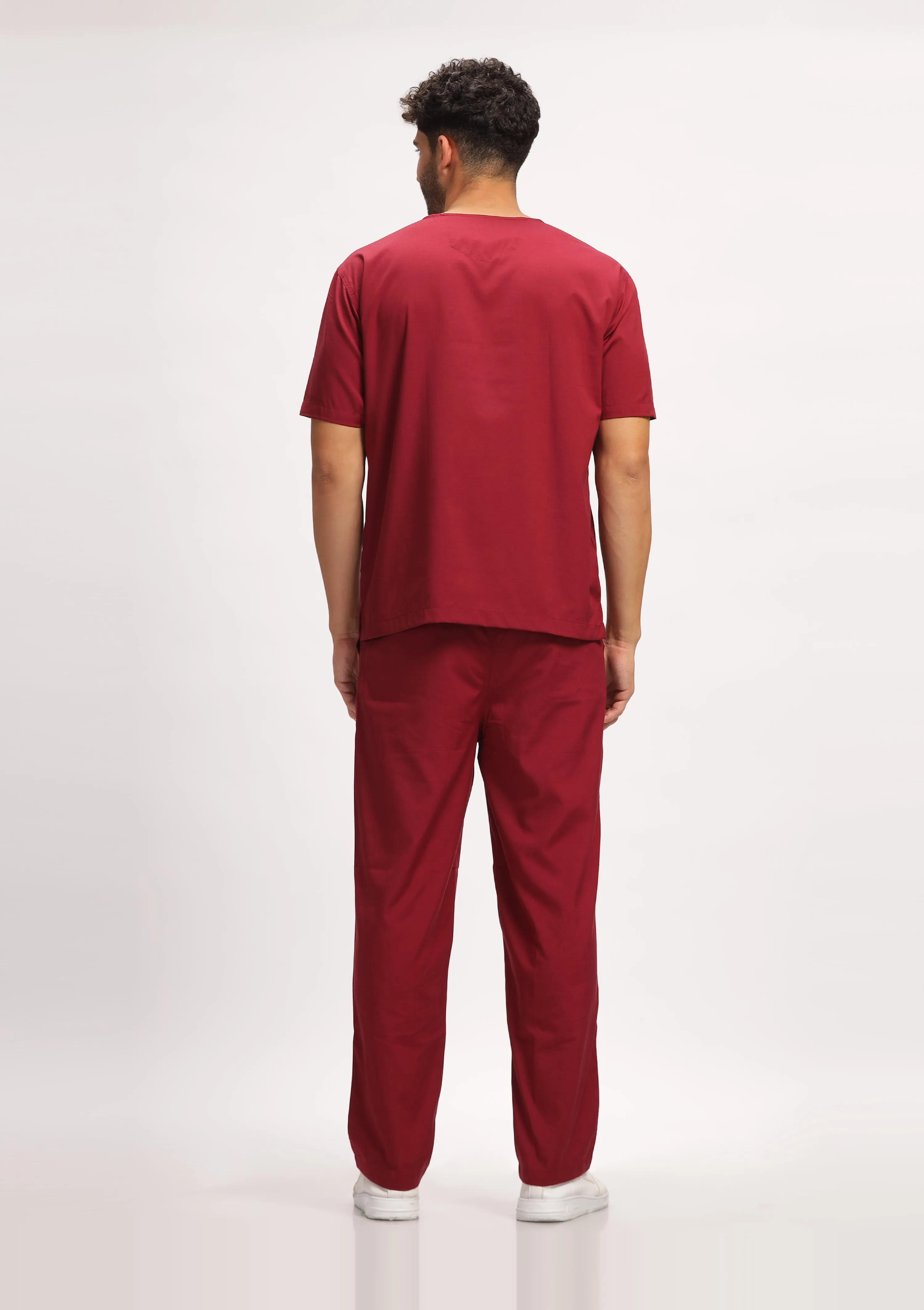 Classic Men's 5-Pocket (Maroon) Scrub