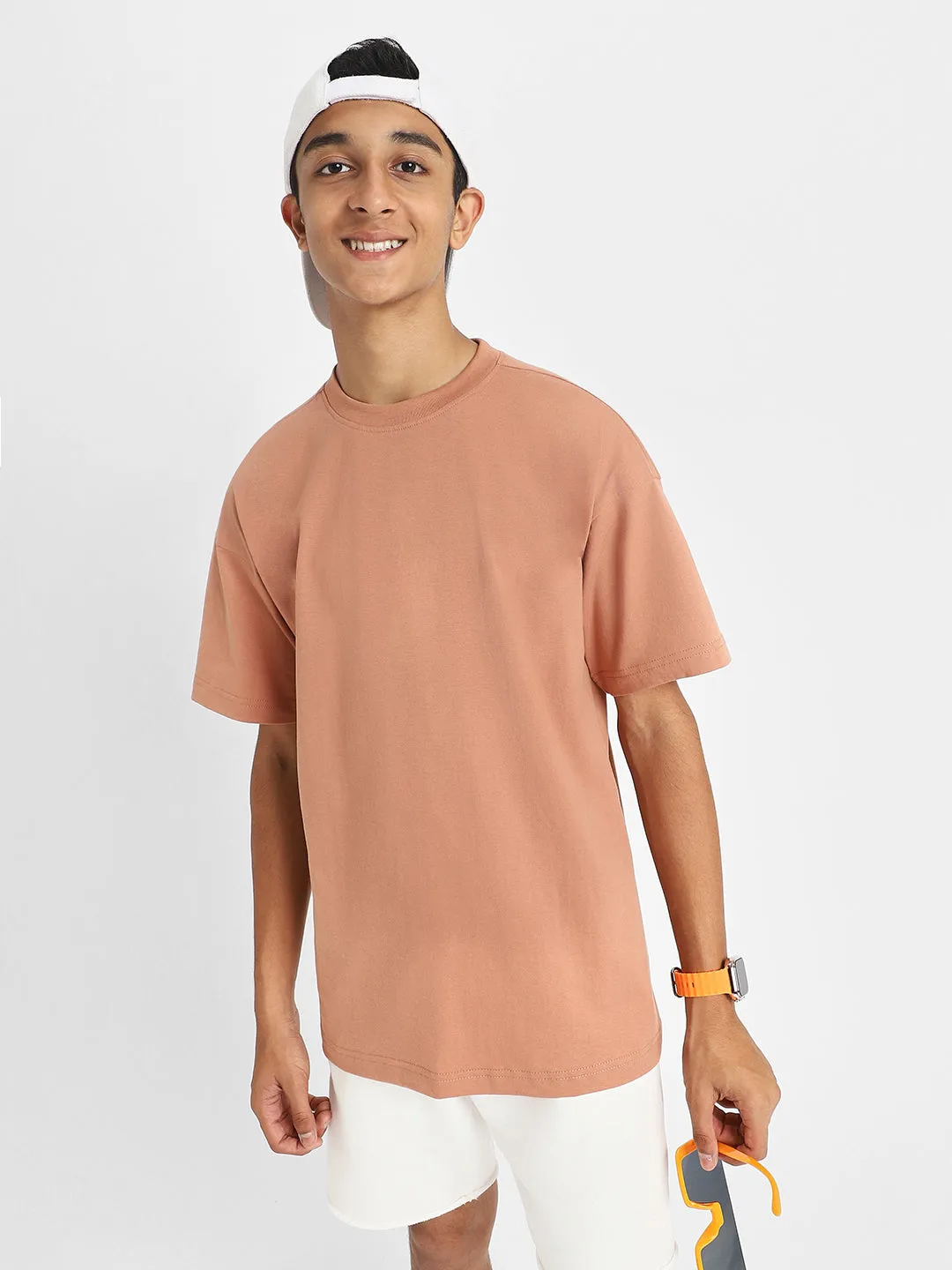 Cork Oversized Solid Boys T-shirt