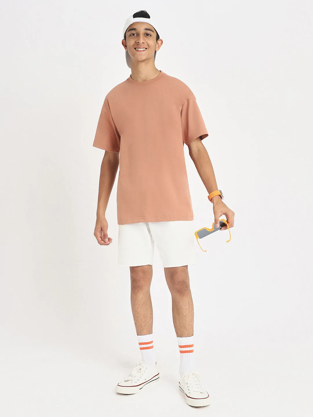 Cork Oversized Solid Boys T-shirt