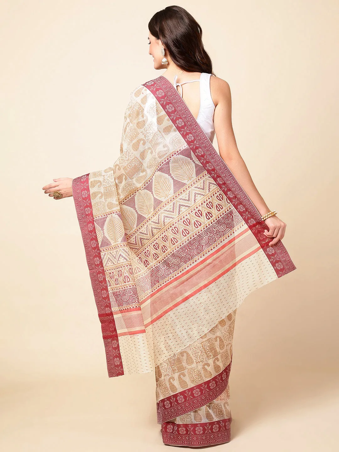 Cotton Printed Woven Saree