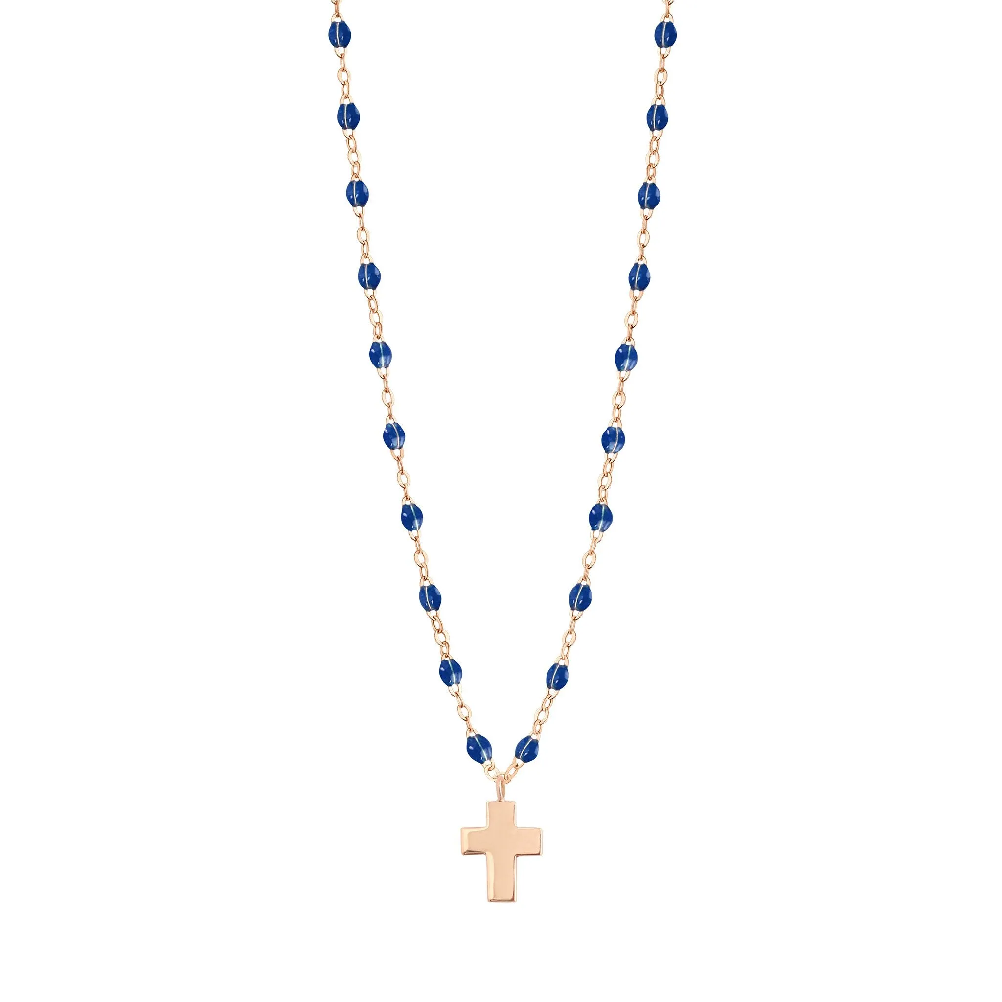 Cross Charm Classic Gigi Lapis necklace, Rose Gold, 16.5"