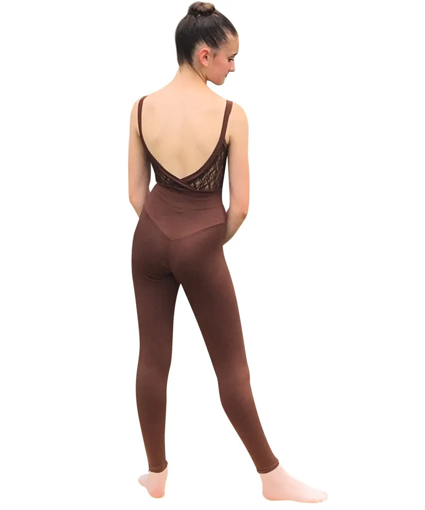 Crossed Back Cami Unitard, Soft Motion with Lace Inset