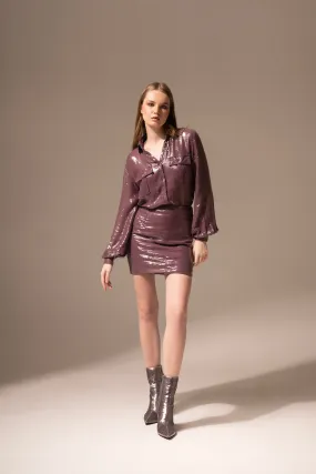 Deep Purple Sequins Shirt