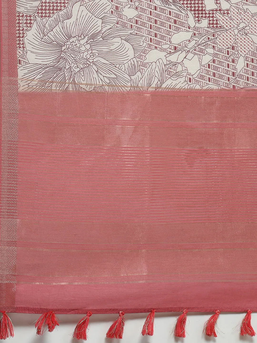 Digital Floral Printed Cotton Saree