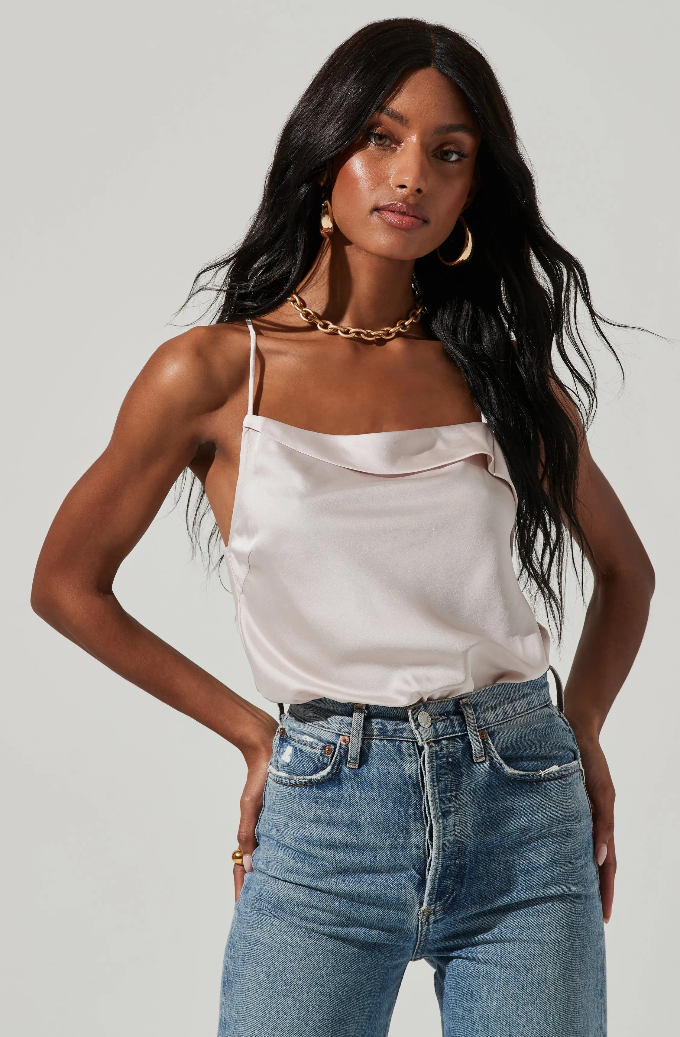 Drape Front Cami Bodysuit