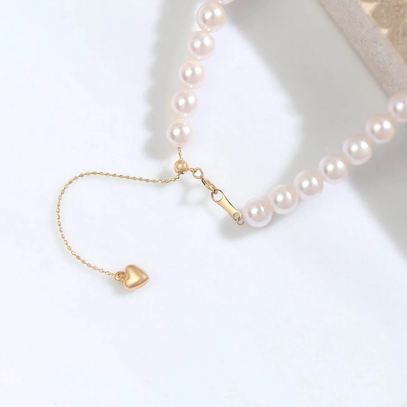 Elegant 18K Solid Gold Akoya Pearl Bracelet KB00006