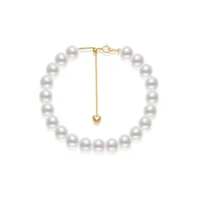 Elegant 18K Solid Gold Akoya Pearl Bracelet KB00006