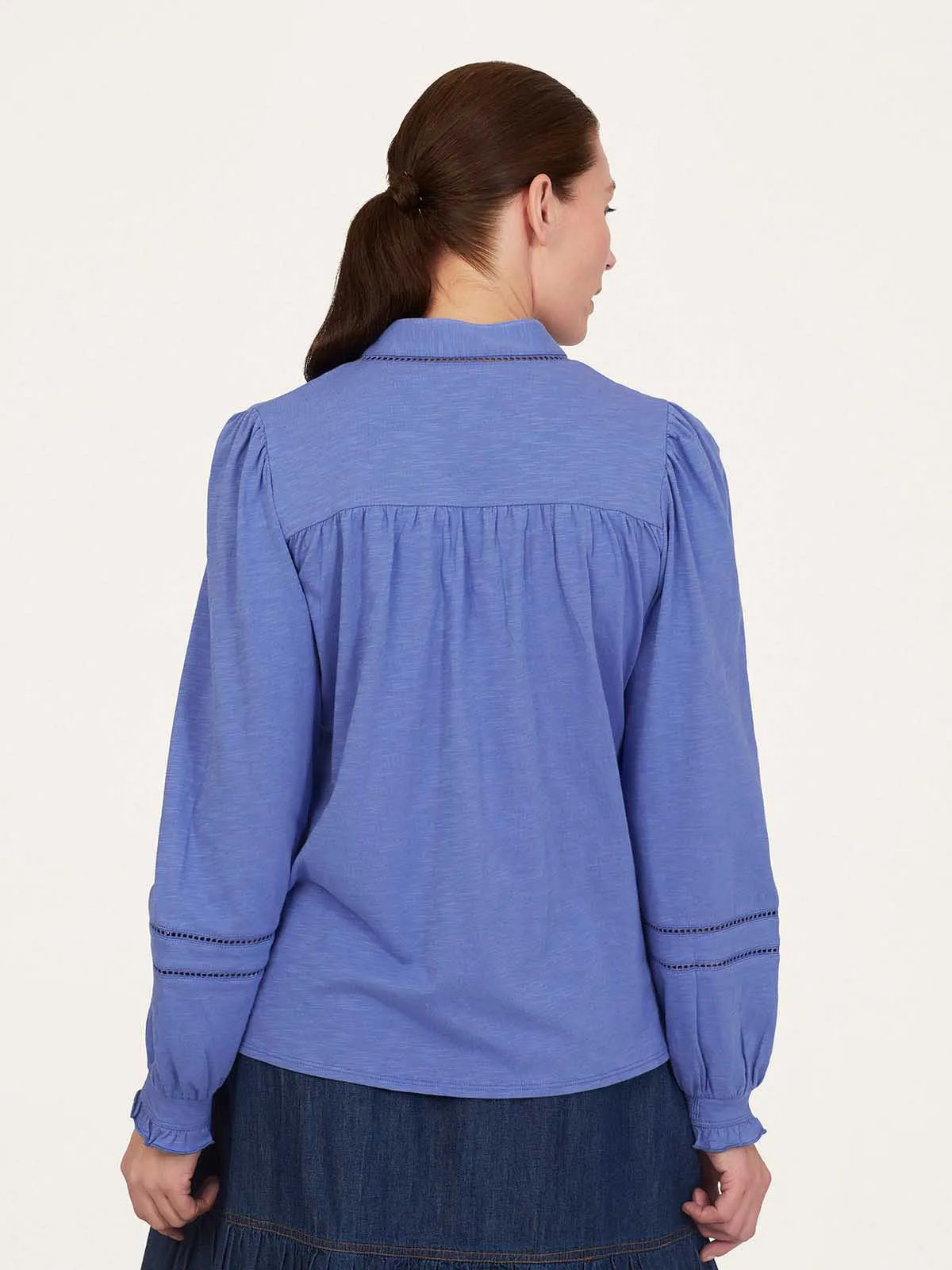 Fairtrade Organic Cotton Blouse - Periwinkle Blue