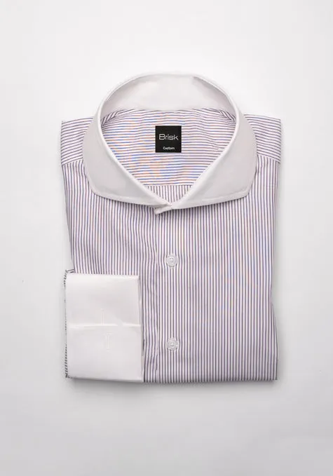 Fine Mauve Structured Pencil Stripes Shirt - Wrinkle Resistant