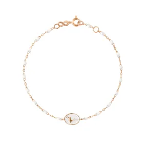 Flamingo Classic Gigi White bracelet, Rose Gold, 6.7"