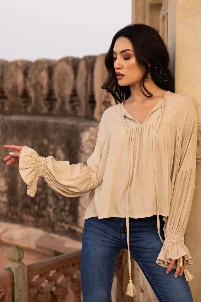 Gardinia Blouse  - Creme